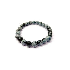 Snowflake Obsidian Diamond Cut Bracelet