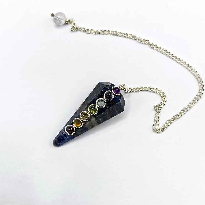 Sodalite 7 Chakra Dowsing Pendulum