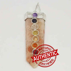 Sunstone 7 Chakra Pencil Pendant