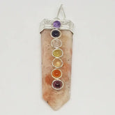 Sunstone 7 Chakra Pencil Pendant