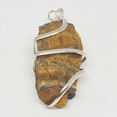 Tiger Eye Agate Spiral Pendant