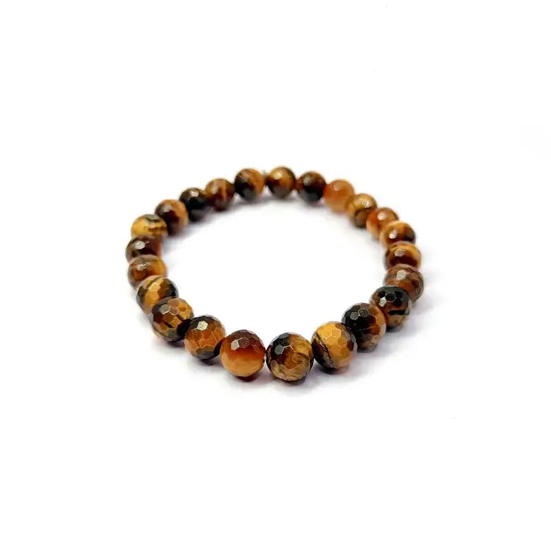 Tiger Eye Diamond Cut Bracelet