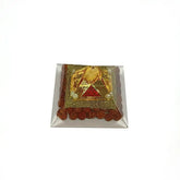 Vahan Durghatna Nivaran Pyramid Yantra with 5 Mukhi Rudraksha Beads