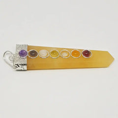 Yellow Aventurine 7 Chakra Pencil Pendant