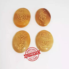 Yellow Aventurine Reiki Symbol Healing Stones Set