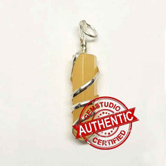 Yellow Aventurine Spiral Pencil Pendant