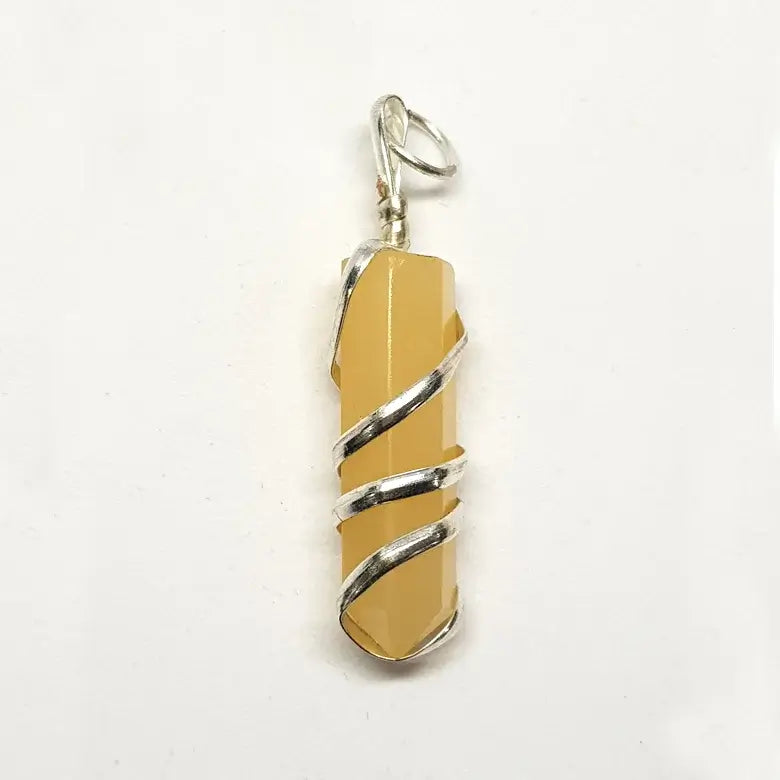 Yellow Aventurine Spiral Pencil Pendant