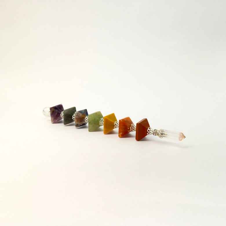 7 Chakra Pyramid Healing Stone Wand