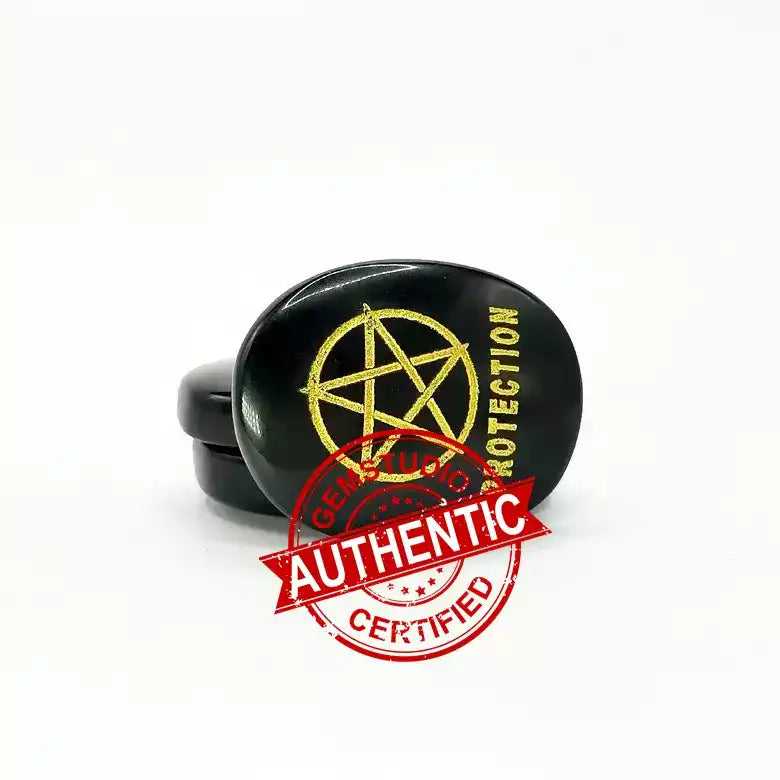 Black Agate Protection Coin