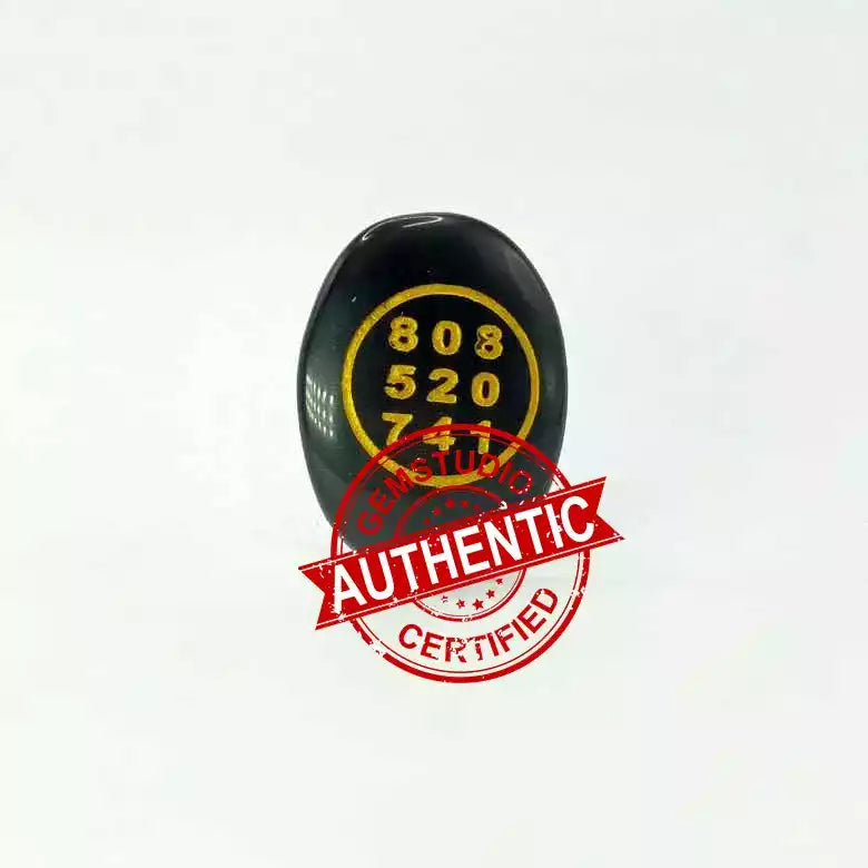 Black Agate Zibu Symbol Coin