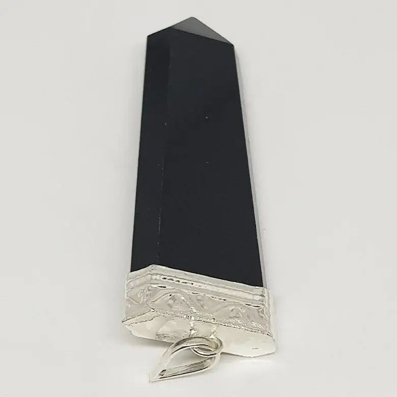 Black Banded Agate 7 Chakra Pencil Pendant