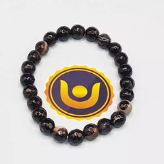 Black Banded Agate Onyx Diamond Cut Bracelet