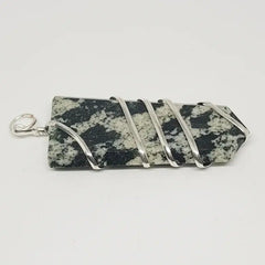 Black White Tourmaline Spiral Pencil Pendant