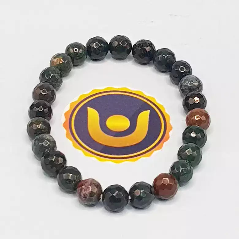 Blood Agate Diamond Cut Bracelet