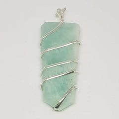 Blue Amazonite Spiral Pencil Pendant