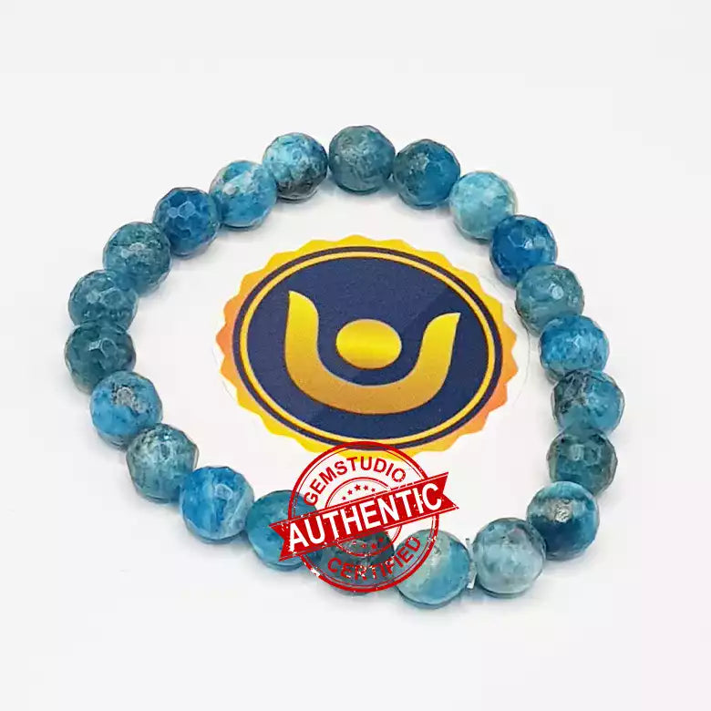 Blue Apatite Diamond Cut Bracelet