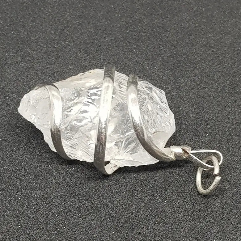 Crystal Quartz Spiral Pendant