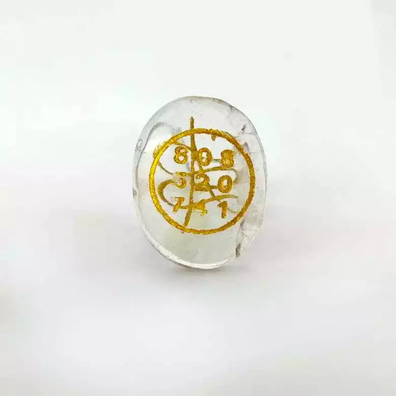 Crystal Quartz Zibu Symbol Coin
