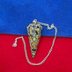 Dalmatian Jasper 7 Chakra Dowsing Pendulum