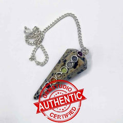 Dalmatian Jasper 7 Chakra Dowsing Pendulum