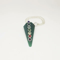 Green Aventurine 7 Chakra Dowsing Pendulum