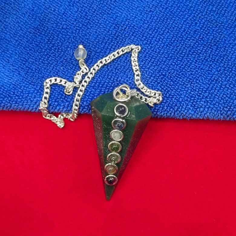Green Aventurine 7 Chakra Dowsing Pendulum