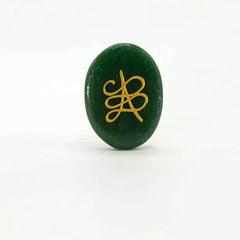 Green Aventurine Zibu Symbol Coin