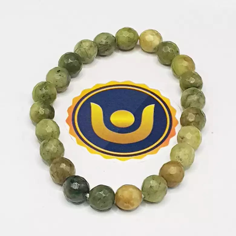Green Jade Diamond Cut Bracelet