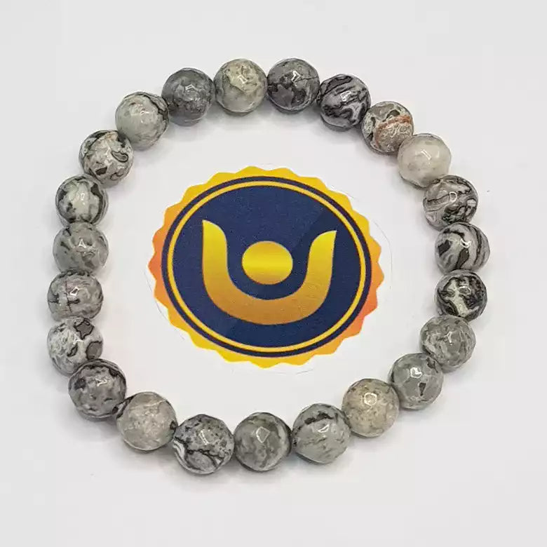 Grey Jasper Diamond Cut Bracelet