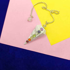Howlite 7 Chakra Dowsing Pendulum
