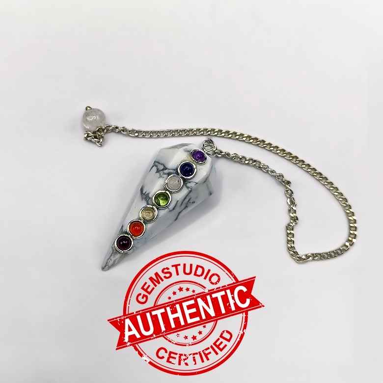 Howlite 7 Chakra Dowsing Pendulum