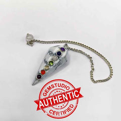 Howlite 7 Chakra Dowsing Pendulum