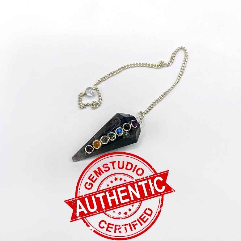 Iolite 7 Chakra Dowsing Pendulum