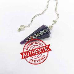 Lepidolite 7 Chakra Dowsing Pendulum