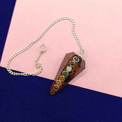 Mahogany Obsidian 7 Chakra Dowsing Pendulum