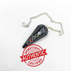 Nuummite 7 Chakra Dowsing Pendulum