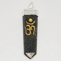 Nuummite Om Pencil Pendant