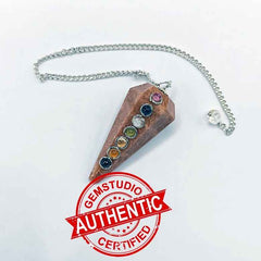 Peach Moonstone 7 Chakra Dowsing Pendulum