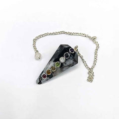 Rainbow Moonstone 7 Chakra Dowsing Pendulum