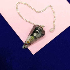 Rainbow Moonstone 7 Chakra Dowsing Pendulum