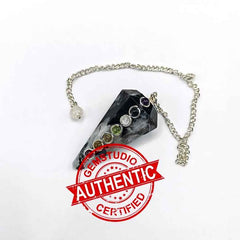 Rainbow Moonstone 7 Chakra Dowsing Pendulum