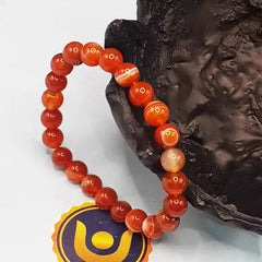 Red Banded Agate Onyx Bracelet