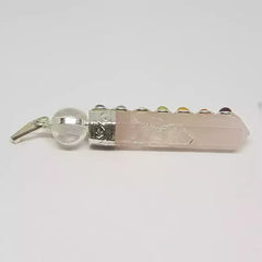 Rose Quartz 7 Chakra Pendant