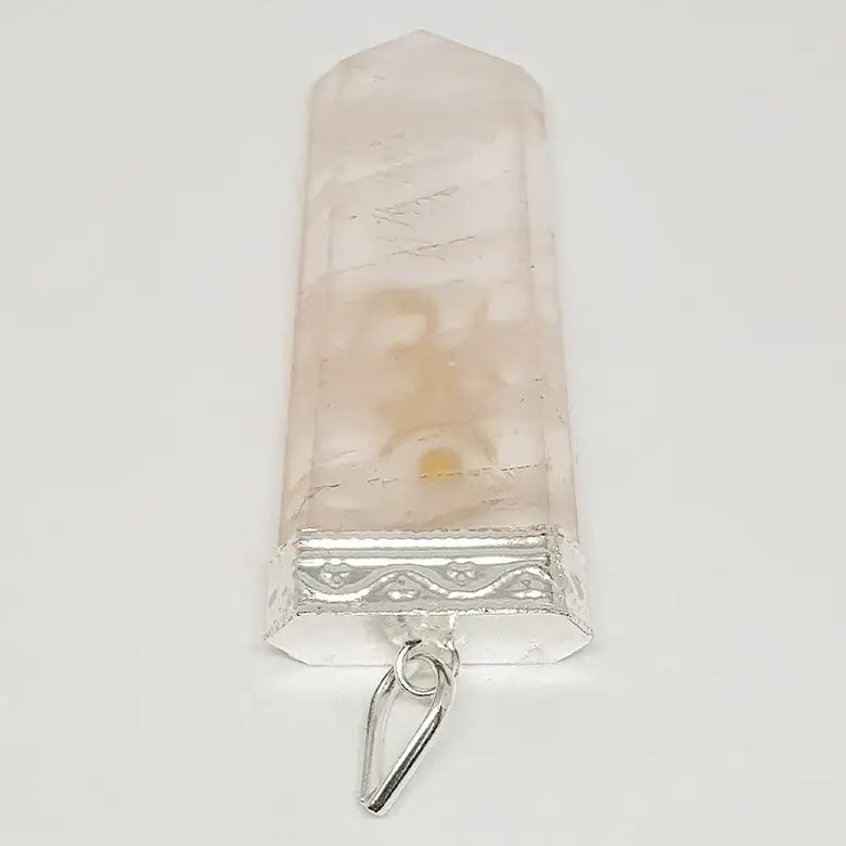 Rose Quartz Om Pencil Pendant