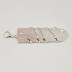 Rose Quartz Spiral Pencil Pendant