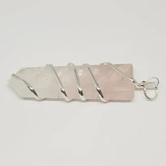Rose Quartz Spiral Pencil Pendant