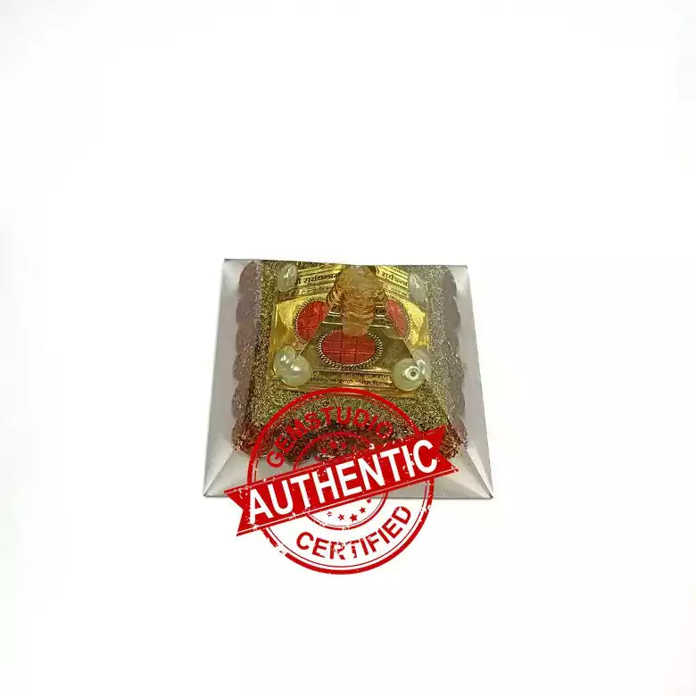 Shri Surya Pyramid Yantra with 5 Mukhi Rudraksha Beads