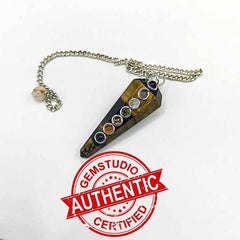 Tiger Eye 7 Chakra Dowsing Pendulum