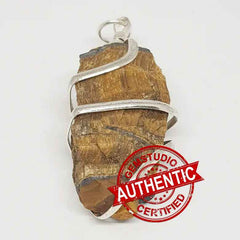 Tiger Eye Agate Spiral Pendant