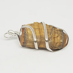 Tiger Eye Agate Spiral Pendant